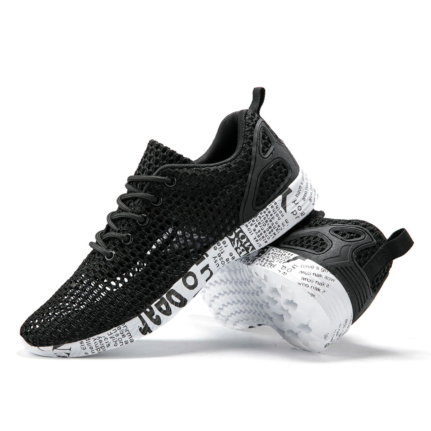 (image for) Men's Breathable Mesh Running Shoes Summer Sport Sneakers Casual Walking Wading Shoes For Outdoor Sport Cycling Shoes